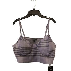 J for Justify XL Purple Plaid Crop Top